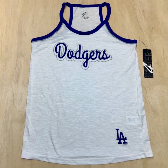 Womens G-III 4Her by Carl Banks MLB Los Angeles Dodgers Tank Top White XS New - Picture 2 of 10